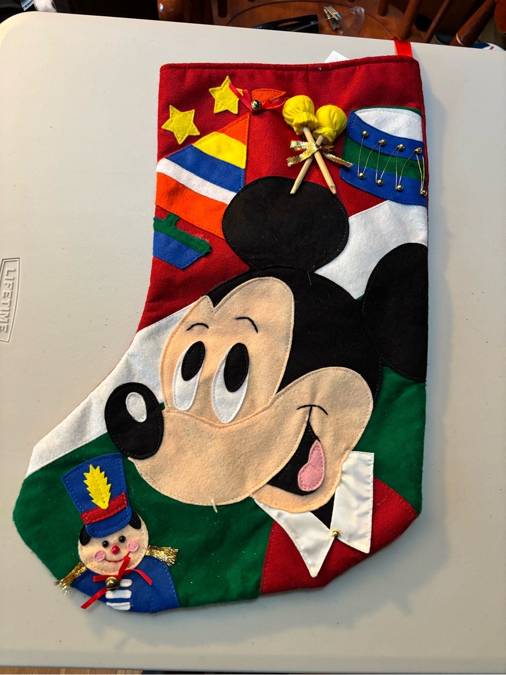 Vintage Disney Mickey Mouse 3D Felt Christmas Stocking